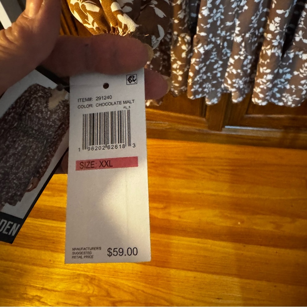 Steve Madden Brown Floral Long Sleeve Dress - Picture 6 of 6